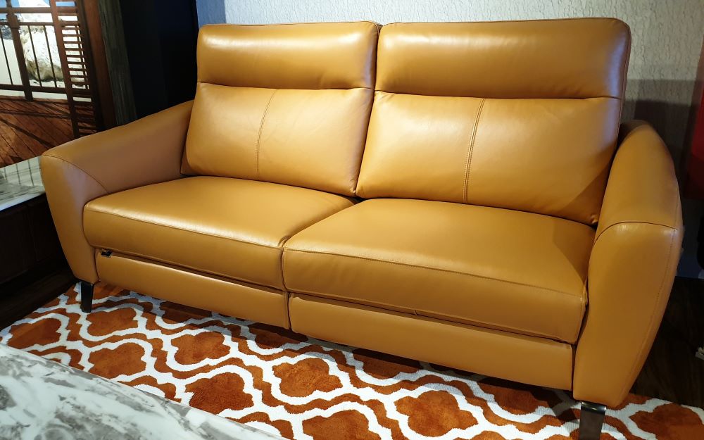 milan leather power sofa