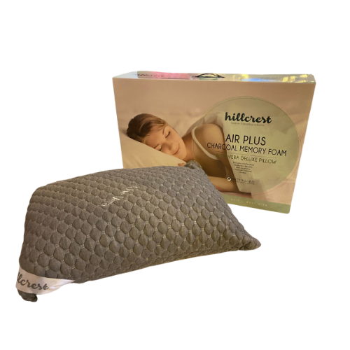 Hillcrest Memory Foam HoneyComb Charcoal Deluxe Pillow
